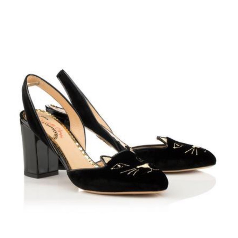 Charlotte Olympia Kitty Slingbacks size 9.5